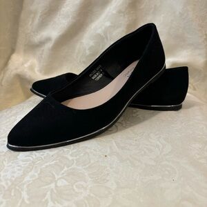 NWOT Primark Black Faux Suede Flats, Size 6 Wide